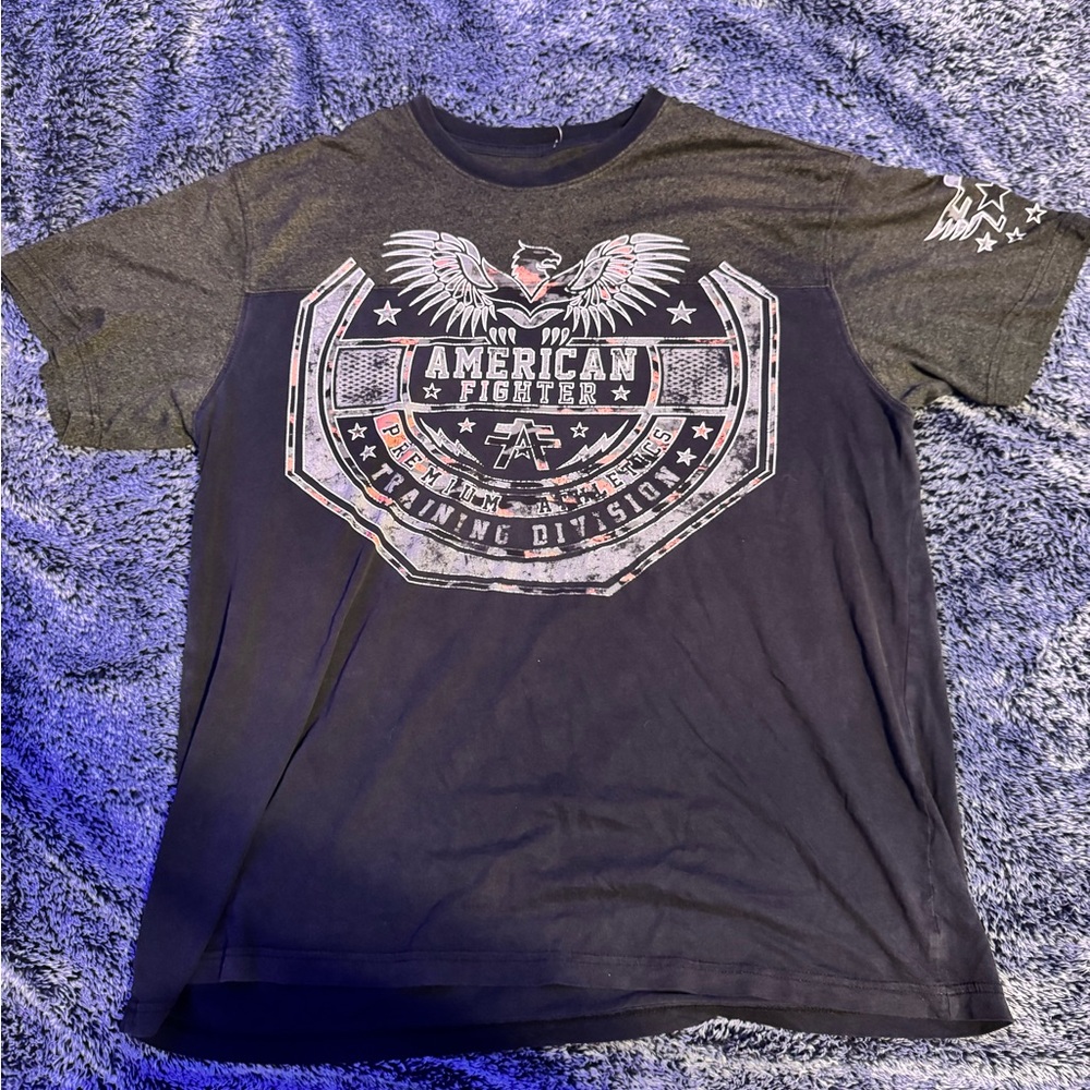 American Fighter Men's Black and Gray Training Division Tee
